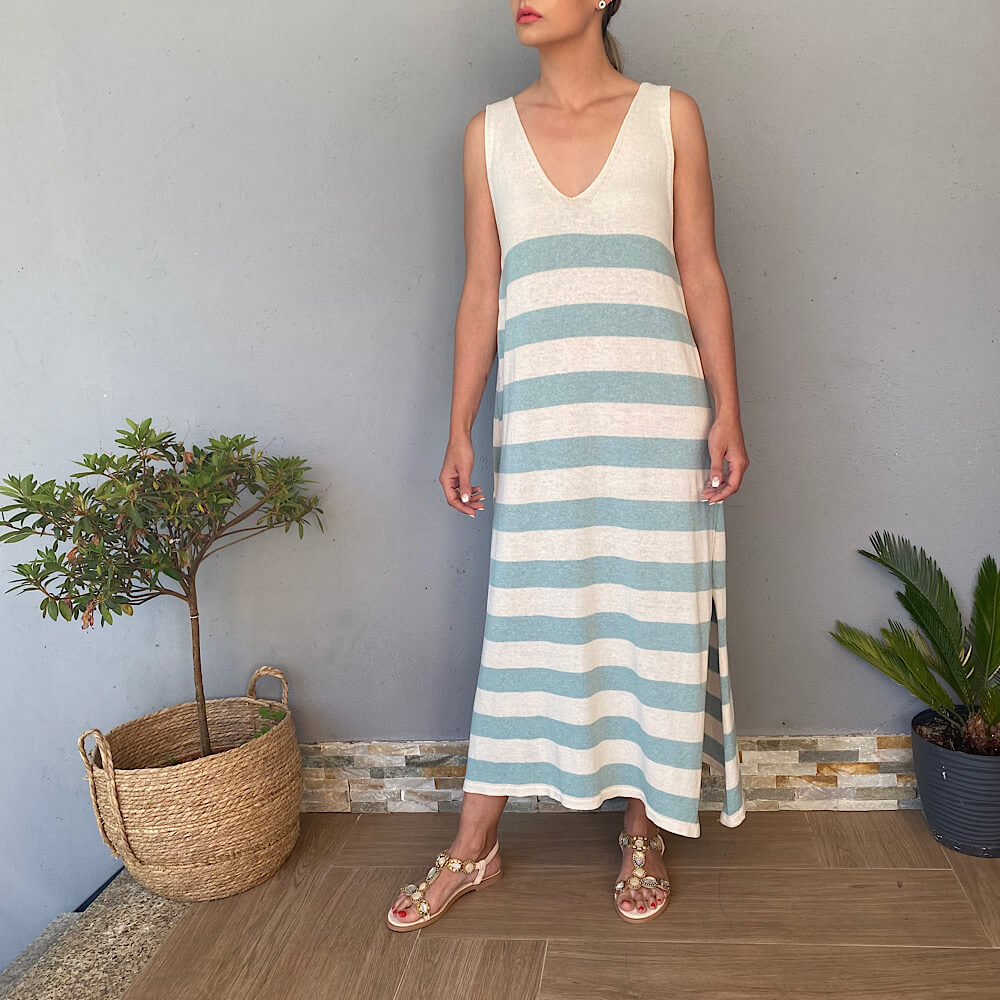 JUNCAL VESTIDO DE PUNTO RAYAS