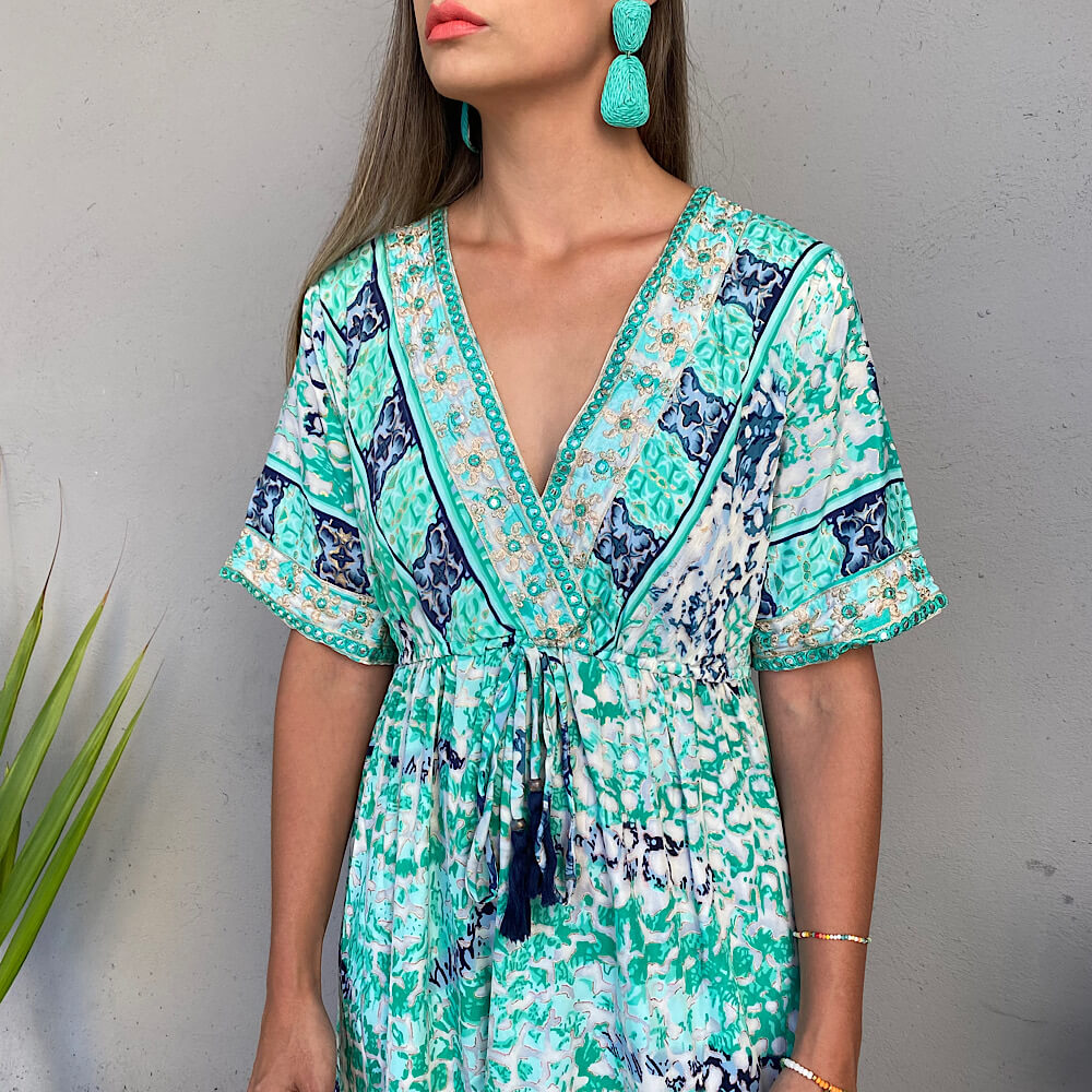 VESTIDO JAIPUR TURQUESA