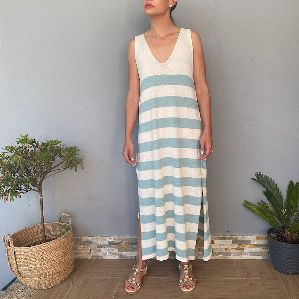 JUNCAL VESTIDO DE PUNTO RAYAS