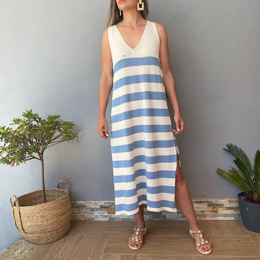 JUNCAL VESTIDO DE PUNTO RAYAS