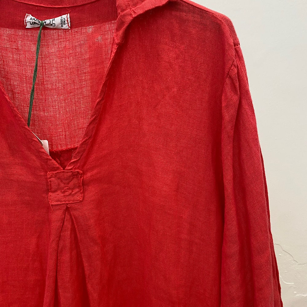 VESTIDO MIDI LINO CON CUELLO