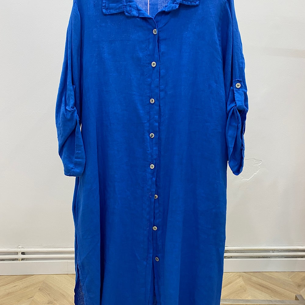 VESTIDO CAMISERO MIDI LINO