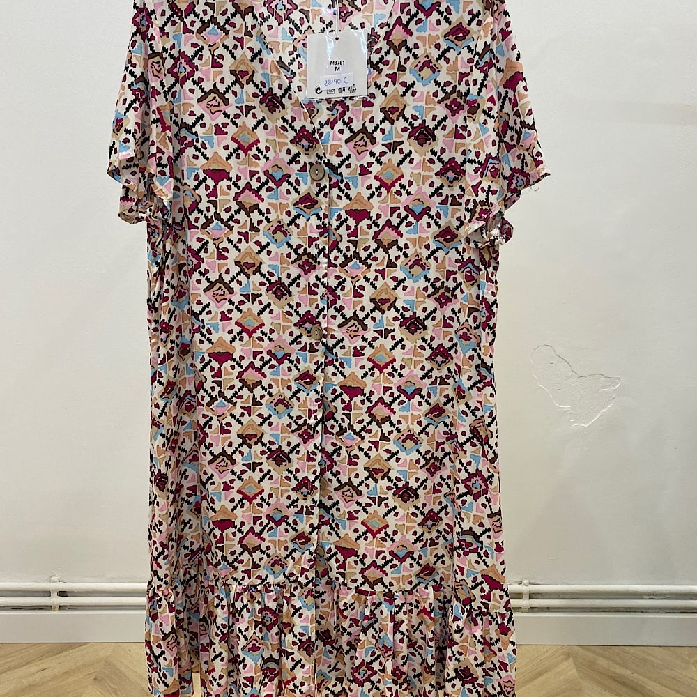 M3761 VESTIDO ABOTONADO M/CORTA