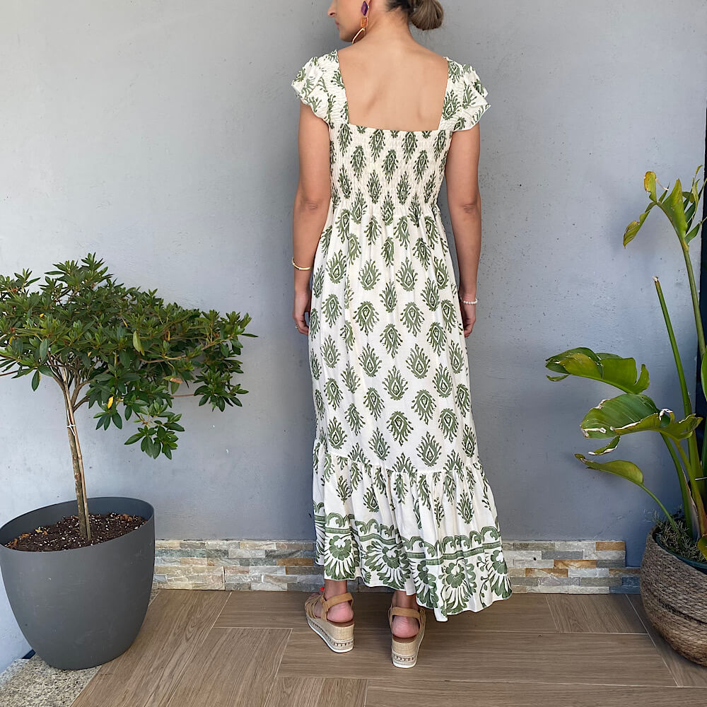 9077 VESTIDO VOLANTE HOMBRO