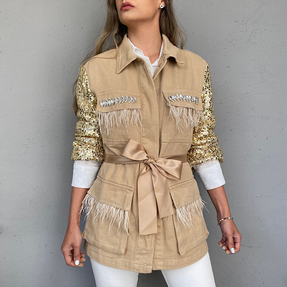 CHAQUETA KENDAL PLUMAS BEIGE