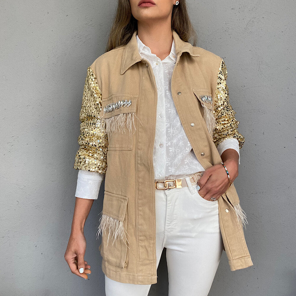 CHAQUETA KENDAL PLUMAS BEIGE