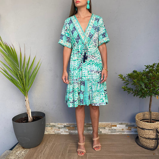 VESTIDO JAIPUR TURQUESA