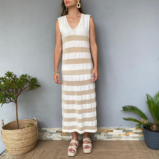 VESTIDO CARLOTA RAYA DORADA