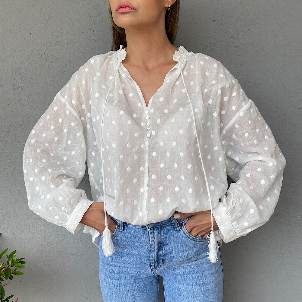 BLUSA VALENTINA CON TOPOS