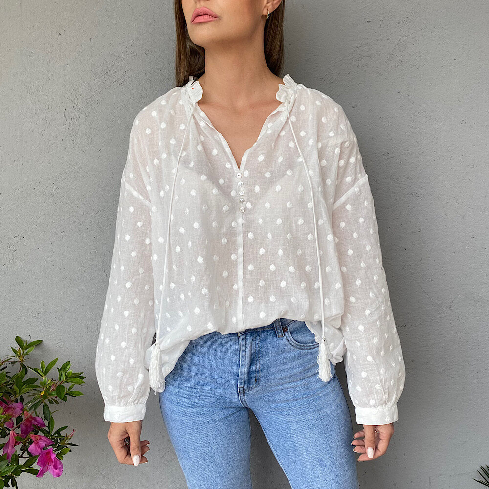 BLUSA VALENTINA CON TOPOS