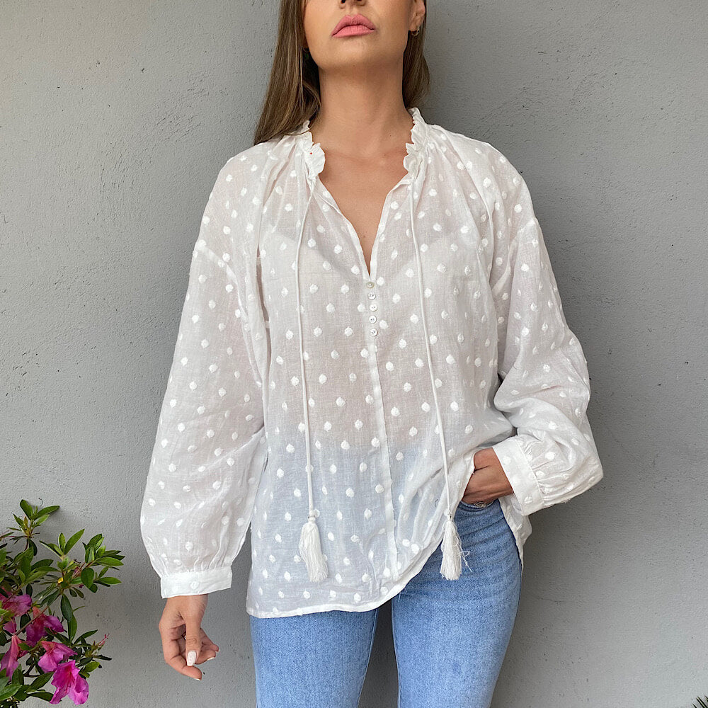 BLUSA VALENTINA CON TOPOS