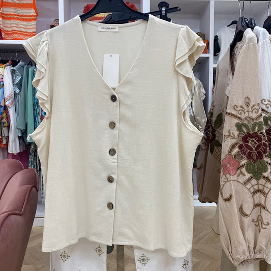 C6551 BLUSA BEIGE ABOTONADA