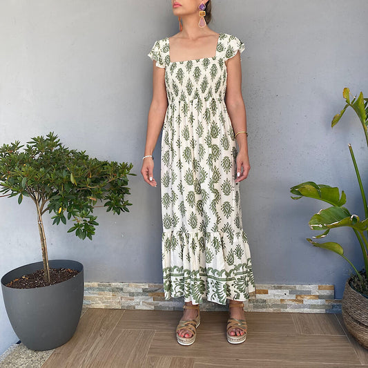 9077 VESTIDO VOLANTE HOMBRO