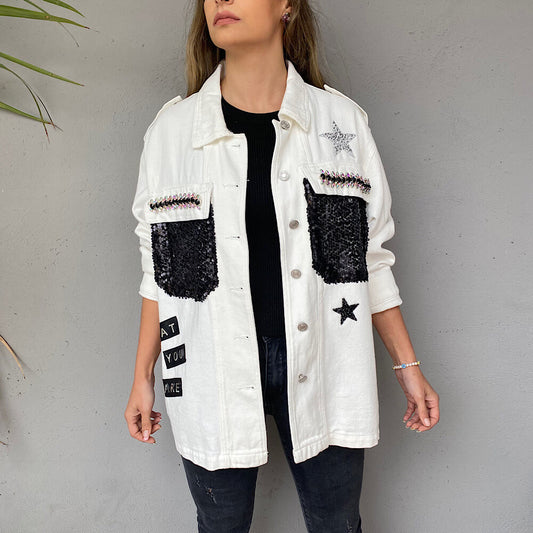 CHAQUETA ESTRELLAS CON BRILLOS