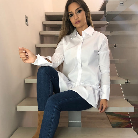 CAMISA HELENA PLISADA BLANCA