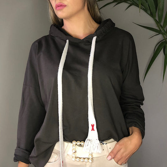 SUDADERA CRETA CON CORDONES